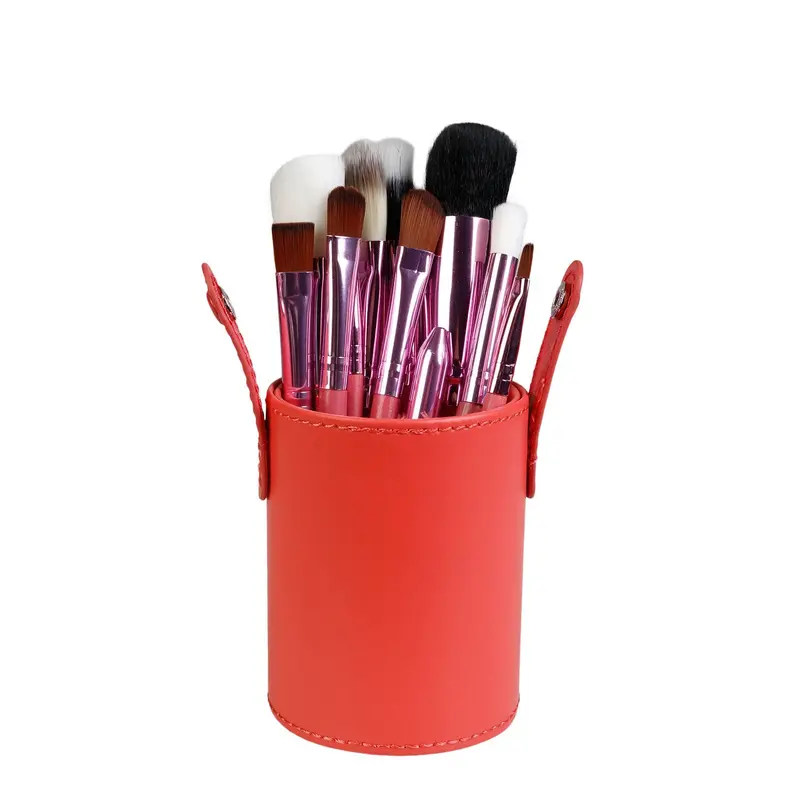 12-Piece Makeup Brush Set With Cylinder Organizer – Compact Storage & Travel Case 1