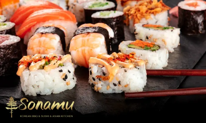 22-Piece Sushi Lunch Combo Featuring Fresh Rolls & Sides 1