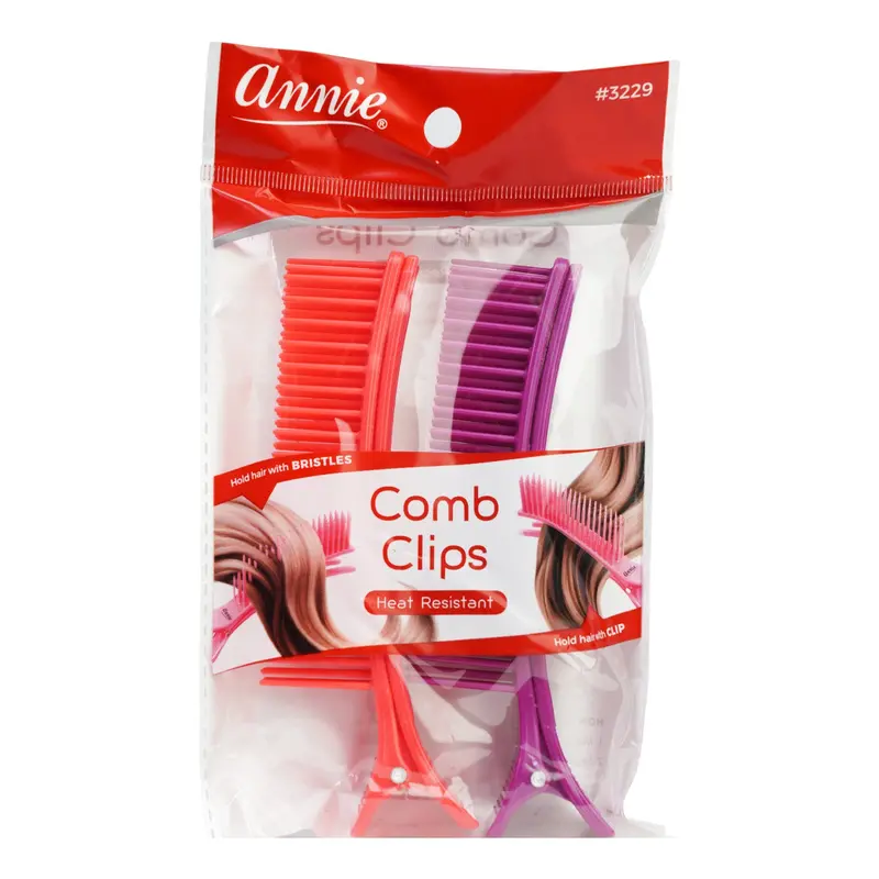 Annie Heat-Resistant Grip Clips – Non-Slip Styling Accessories (2-Pack, Pink & Purple) 1