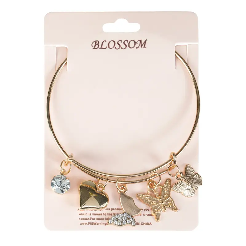Be Jewel Butterfly-Design Adjustable Bangle Bracelet 1