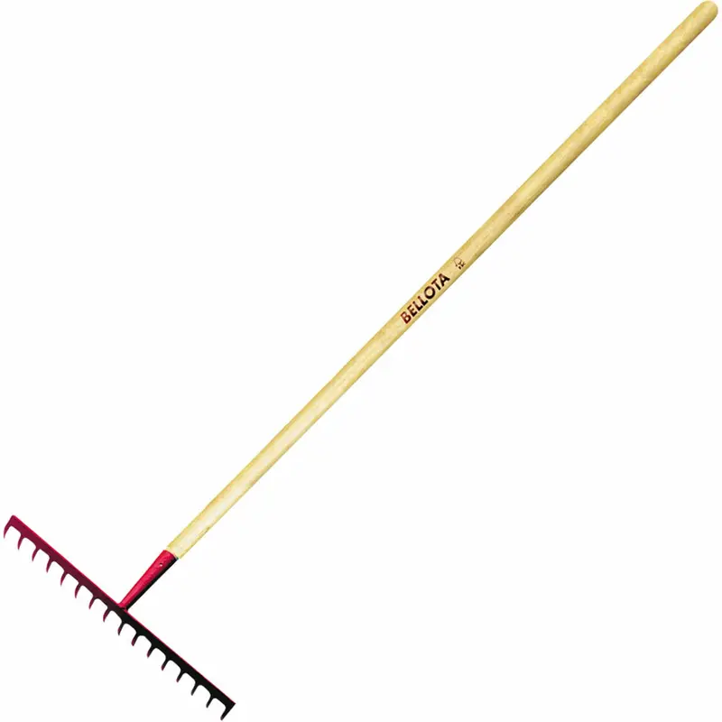 Bellota Domestic-Use Garden Rake With Ergonomic Wooden Handle — For Cleaning, Leveling, And Soil Prep 1