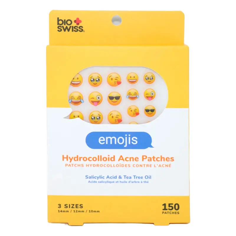 Bio Swiss Emoji-Design Hydrocolloid Acne Patches (150 Count) 1