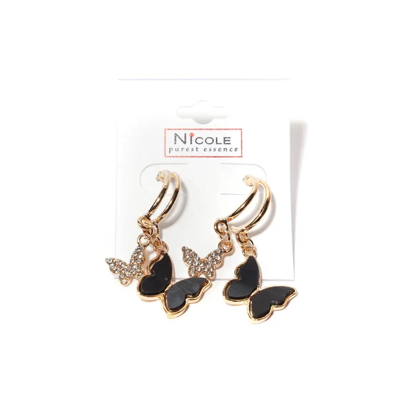 Butterfly Stud Earrings – Dainty Silver-Tone Metal Pair 1