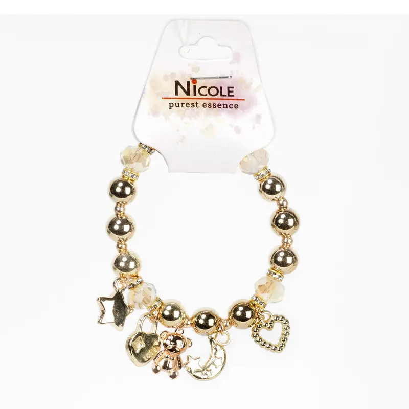 Dream Bear Beaded Stretch Bracelet – Soft Elastic Design 1