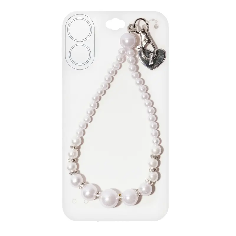Faux Pearl Phone Wrist Strap – Elegant Detachable Charm 2