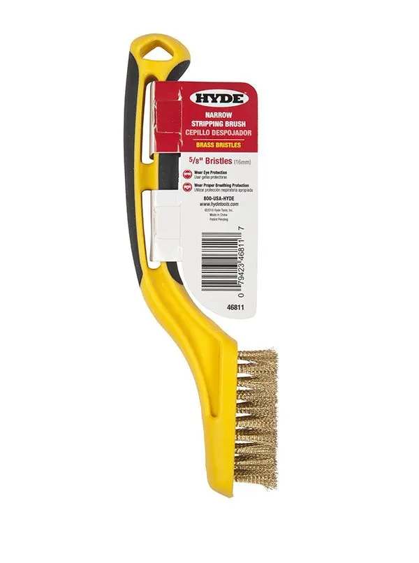 Hyde Tools 5/8-Inch Brass Bristle Grout Brush – Gentle Yet Effective Cleaning 1