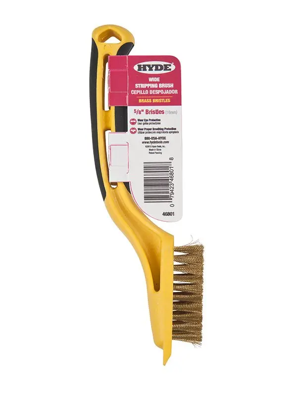 Hyde Tools 5/8-Inch Brass Bristle Stripping Brush – Precision Paint & Adhesive Removal 1