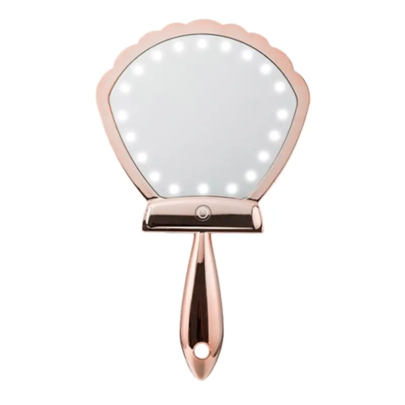 Lurella Led Shell Shock Mirror – Compact Handheld Lighted Vanity Mirror 1
