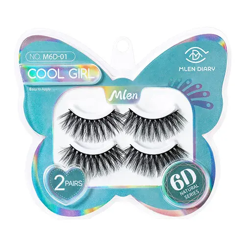 Mlen Diary 6D Natural Eyelashes – 2-Pair Set For Subtle, Defined Volume 1