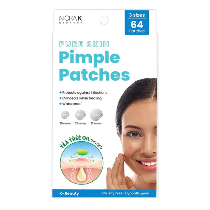 Nicka K Tea Tree Oil Acne Patches – 3 Sizes, 64 Pieces 1