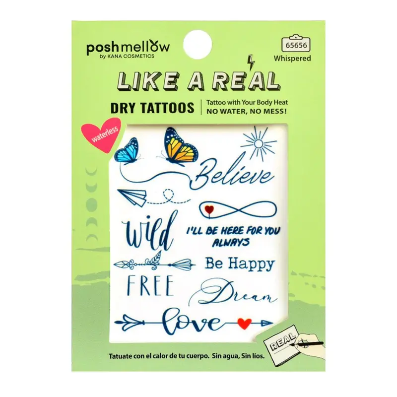 Posh Mellow Realistic Dry-Tattoo Sticker Collection – Temporary Skin Art 1