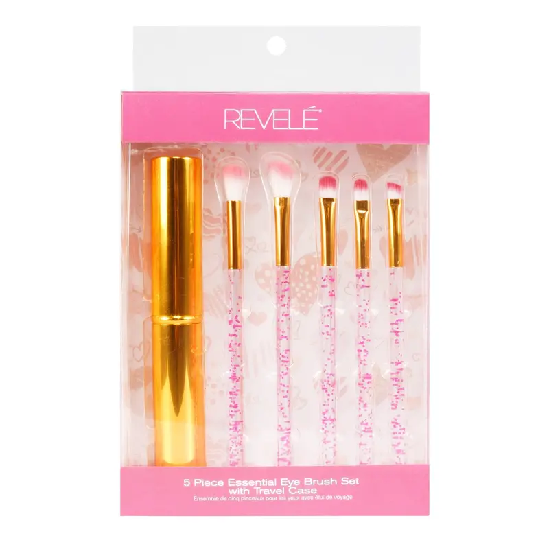 Revele Eye Makeup Brush Set – 5-Piece Professional Kit With Travel Case 1