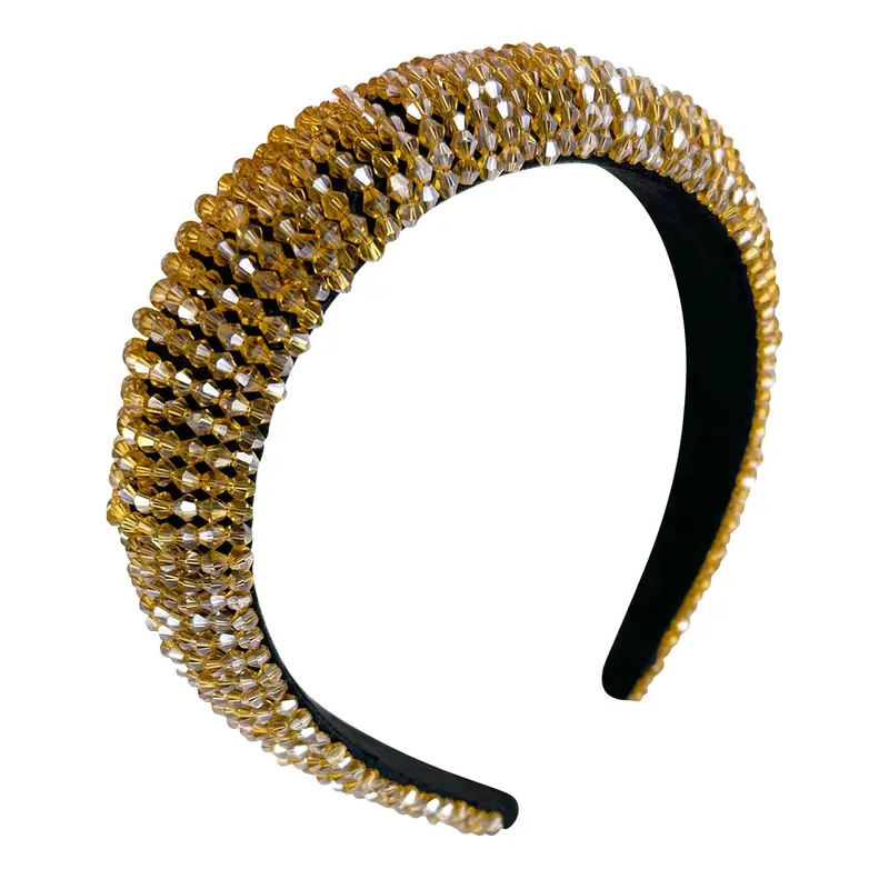 Rhinestone-Embellished Padded Headband For Comfort & Style 1