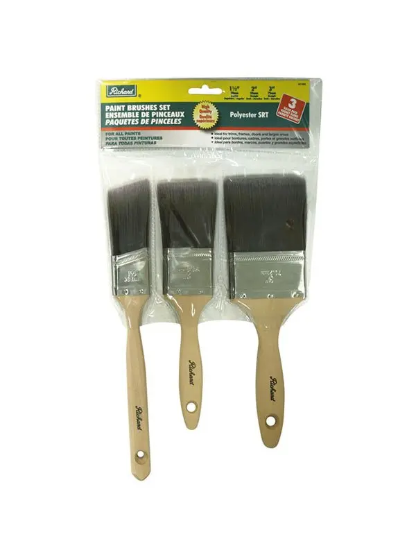 Richard Srt Polyester Paint Brush Set — 3-Piece Assorted Width Kit (1.5", 2", 3") (Model 81305) 1