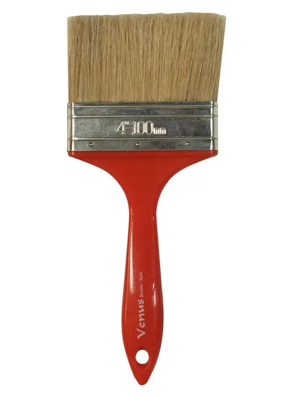 Richard Utility Venus Series 4-Inch Straight Paint Brush With White Bristles And Red Plastic Handle (Model 80055) 1