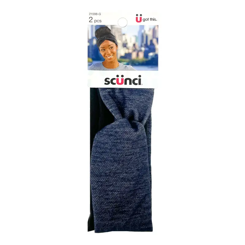Scunci Denim-Style Headband – Casual Cotton Blend Hair Accessory 1