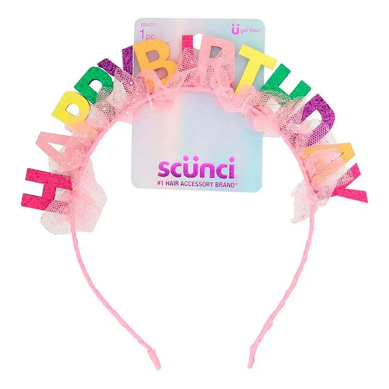 Scunci Happy Birthday Headband – Festive Adjustable Celebration Accessory 1