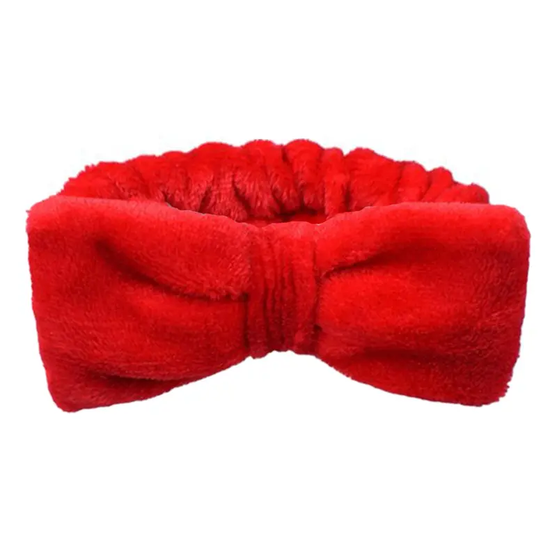 Solid-Color Bowknot Elastic Spa Headband – Soft Cotton Blend 1