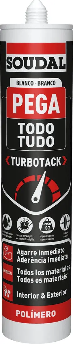 Soudal Turbotack Ms Polymer Adhesive – White, 290Ml, High Initial Grab (12-Pack) 1