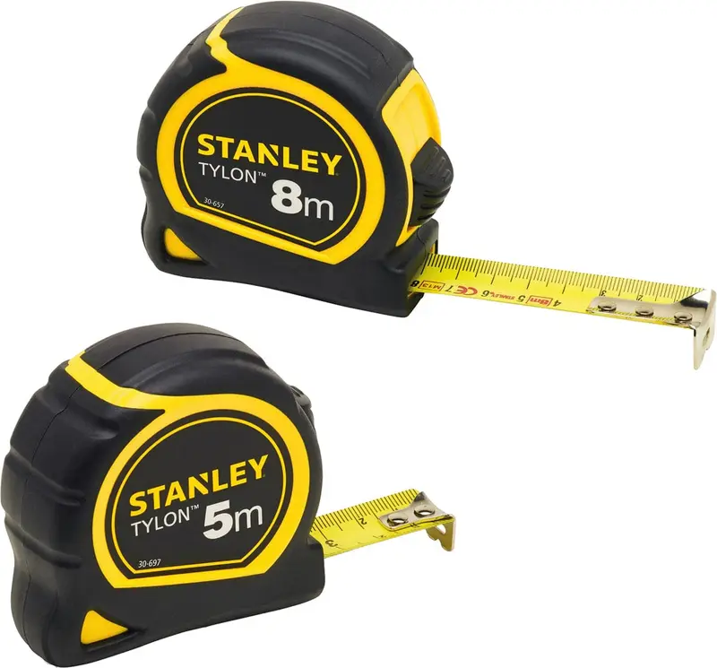 Stanley Flexometer Dual-Material Tylon Tape Measure Twin Pack 1