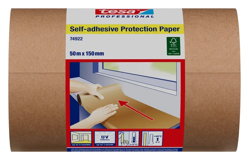 Tesa Surface Shielding Tape – Removable Adhesive Paper For Paint & Finish Protection 1