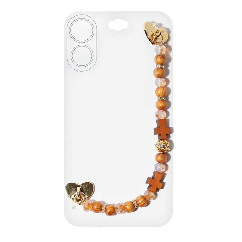Wooden Cross Cell Phone Wrist Strap – Eco-Friendly Grip Accessory 1