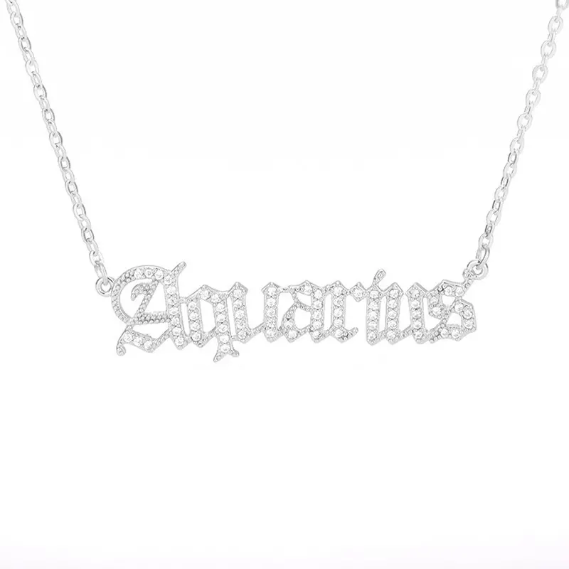 Zodiac Charm Necklace – Minimalist Silver-Tone Astrology Pendant 1